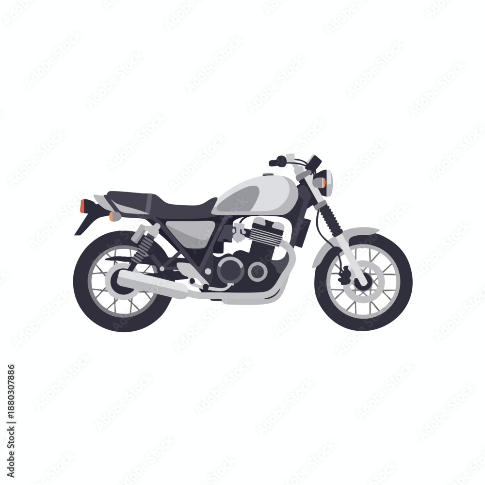 Fototapeta premium Sleek Gray Motorcycle Illustration