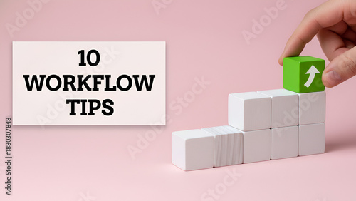 “10 Workflow Tips: Minimalist Card and Block Stack Illustration for Productivity and Process Improvement”

