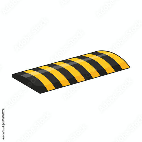 Black and Yellow Striped Speed Bump