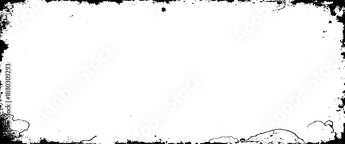 Vector hand drawn black grunge frame with aerosol texture