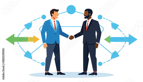 vector Diverse Business Partners Shaking Hands Together