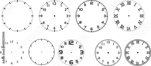 Clock Face Templates With Numbers and Markers Keywords: clock face, clock dial, time, numbers