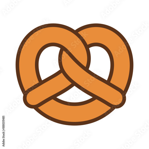 Classic soft pretzel icon isolated on white background vector