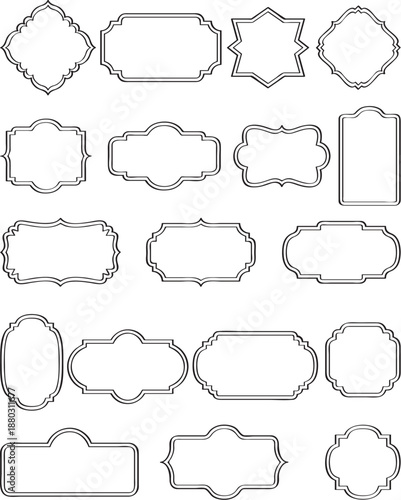 Collection of Outline Decorative Frames with Ornate Shapes