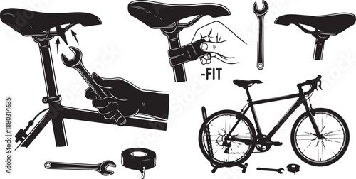 Bicycle assembly and repair with tools and accessories included