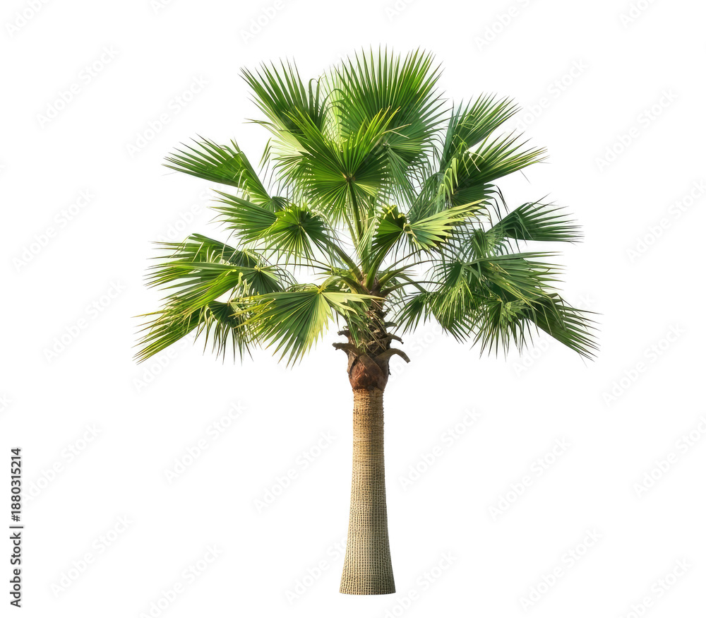 Fototapeta premium A palm tree with green leaves png transparent