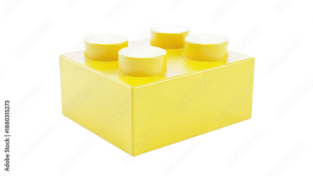 Fototapeta premium Single Yellow Toy Building Block