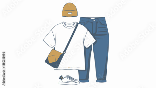 Casual outfit with jeans and sneakers for everyday wear