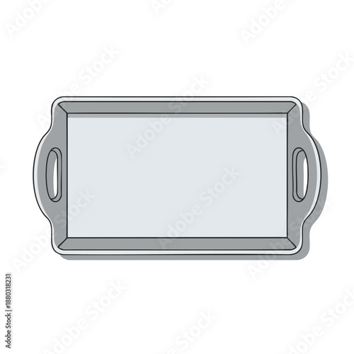 Grey Serving Tray Illustration
