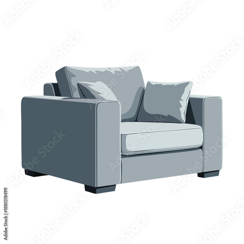 Cozy Gray Armchair with Pillows