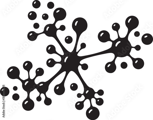 Black molecular structure on white background illustration graphic design