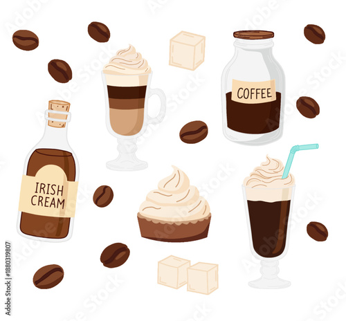 Coffee and Irish Cream Liqueur Element Set