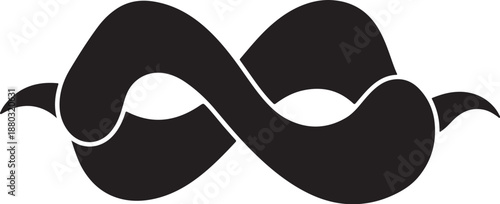 Black and White Infinity Symbol with Ribbon Design Elements
