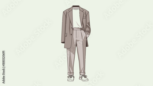 Elegant business attire with headless mannequin in modern outfit