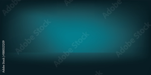 Gradient background with turquoise color. With empty space for product placement or text.