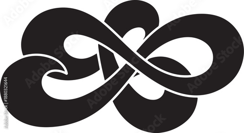 Elegant black and white infinity symbol design element graphic