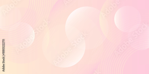 Abstract pink and yellow pastel background with circles. Minimalist banner design beautiful color. Vector illustration. EPS 10
