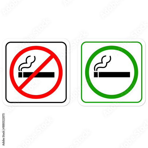 Free Download No smoking and smoking area sign label on transparent background - GFXLoad