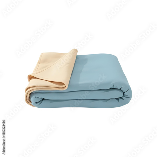 A folded blue sheet with a beige sheet on top viewed from above on a white background referencing 247.svg