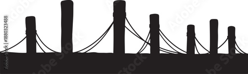 Silhouette of a suspension bridge at night time