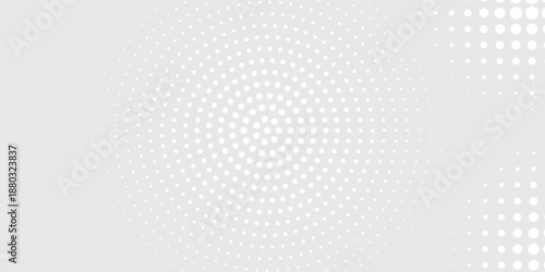 Dotted white on gray background with wave light technology concept. Simple and modern dots design