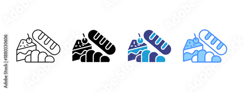 Bakery icon set multiple style collection
