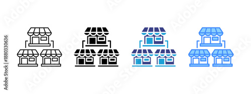 Store  icon set multiple style collection