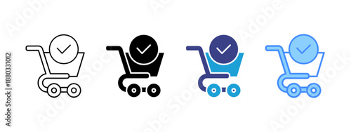 Checkout icon set multiple style collection