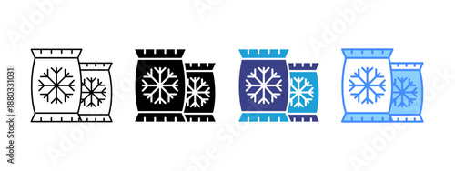 Frozen Food icon set multiple style collection
