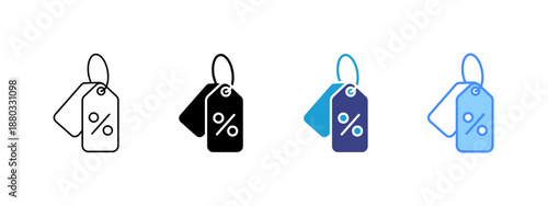 Discount icon set multiple style collection