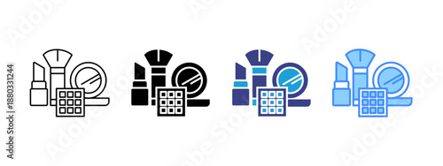Cosmetics icon set multiple style collection