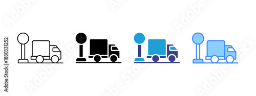 Parking Area icon set multiple style collection