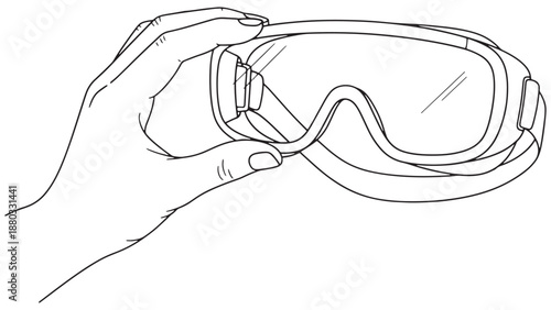 Protective safety goggles vector illustration, personal protective equipment icon for laboratory and clinical eye protection, safety compliance and training graphic resource