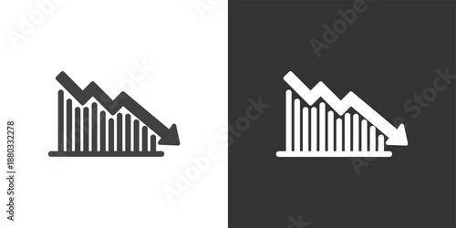 Economic Decline Chart icon. Solid glyph series icon