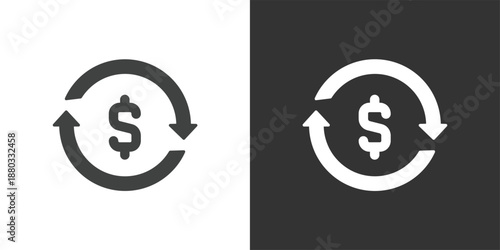 Cash Flow and Money Circulation icon. Solid glyph series icon