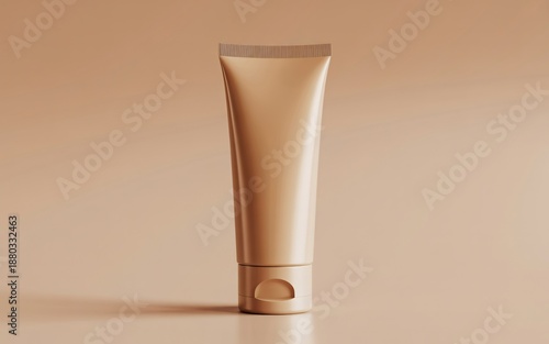 Wallpaper Mural Unbranded Beige Cosmetic Tube with Flip- Top Cap in Minimalist Studio Setting cream lotion Torontodigital.ca