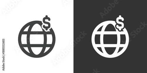 Global Economy icon. Solid glyph series icon
