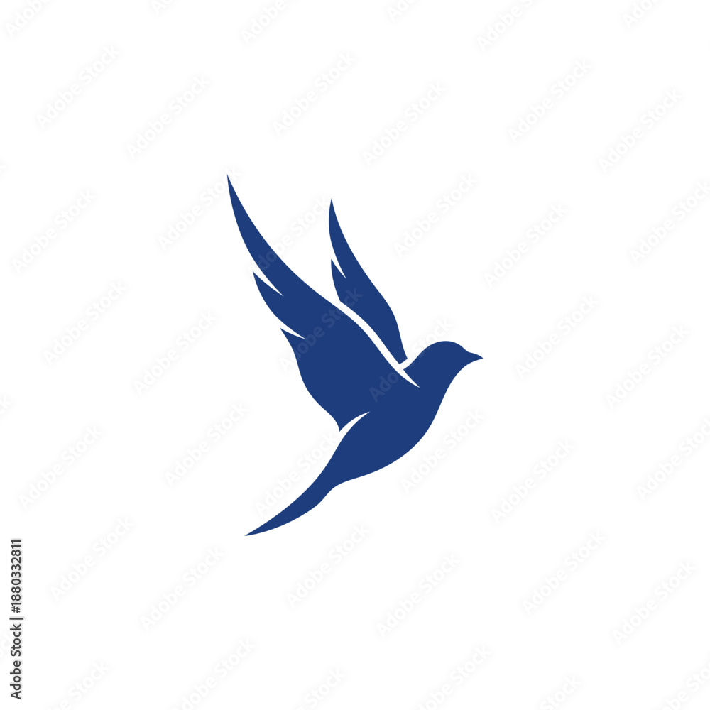 Obraz premium Minimal Flying Bird Logo Vector