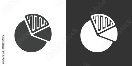 Statistical Pie Chart icon. Solid glyph series icon