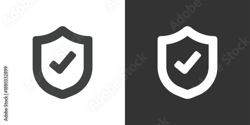 Secured Transaction Shield icon. Solid glyph series icon