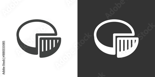 3D Pie Chart icon. Solid glyph series icon