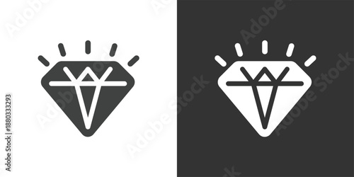 Quality and Valuable Assets icon. Solid glyph series icon