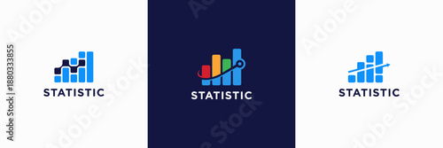 statistic chart bar presentation logo. growth diagram bar icon. usable for accounting, financial, marketing icon.