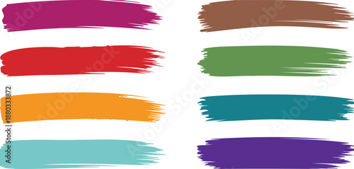 Set of Grunge Brush Strokes, Flat Paint Brush Thin Full Background High Detail Abstract Vector Background Set