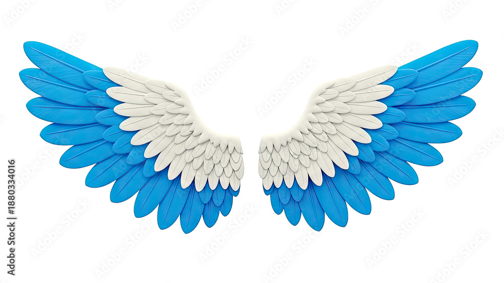 Fototapeta premium Blue and White Angel Wings