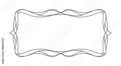 Elegant rectangular decorative frame featuring flowing wavy lines in a symmetrical pattern for refined border and invitation design work.