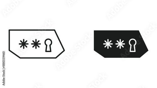 Password icon set with keyhole symbol