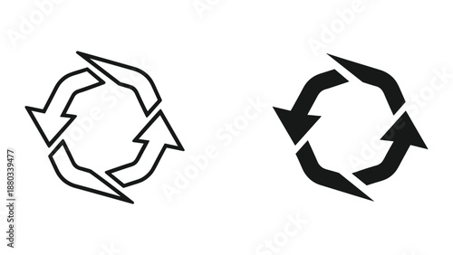 Recycle symbol icon set