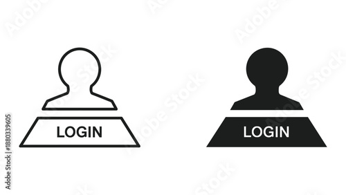 Login icon set for user authentication