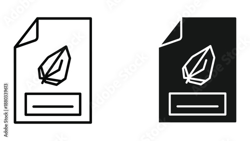 Document icon with quill pen symbolizing writing and documentation